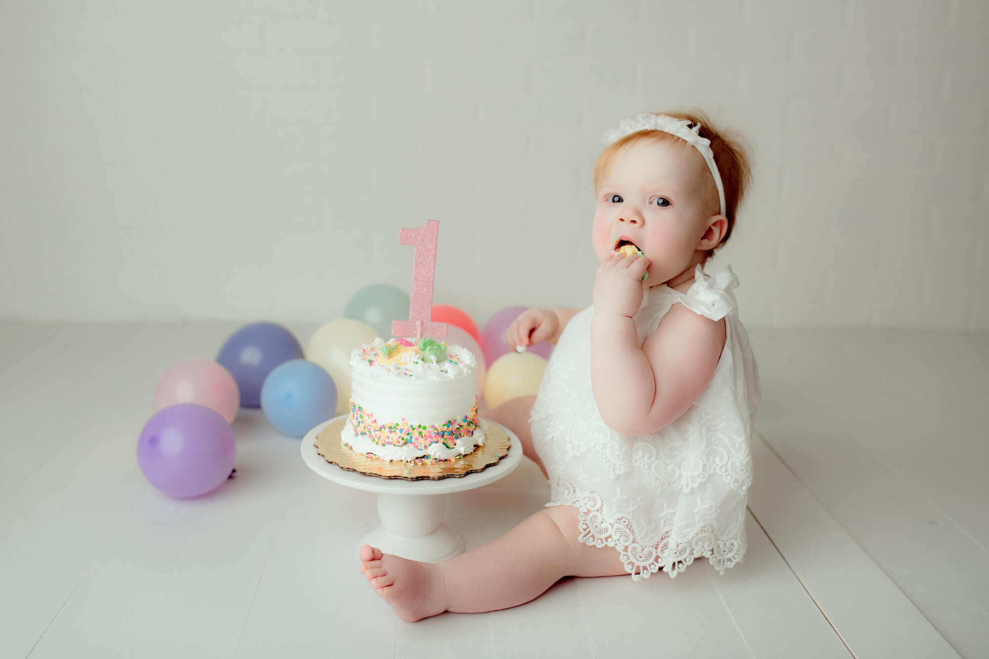 The Sweetest Baby Girl  First Birthday Cake Smash in Charlotte Area