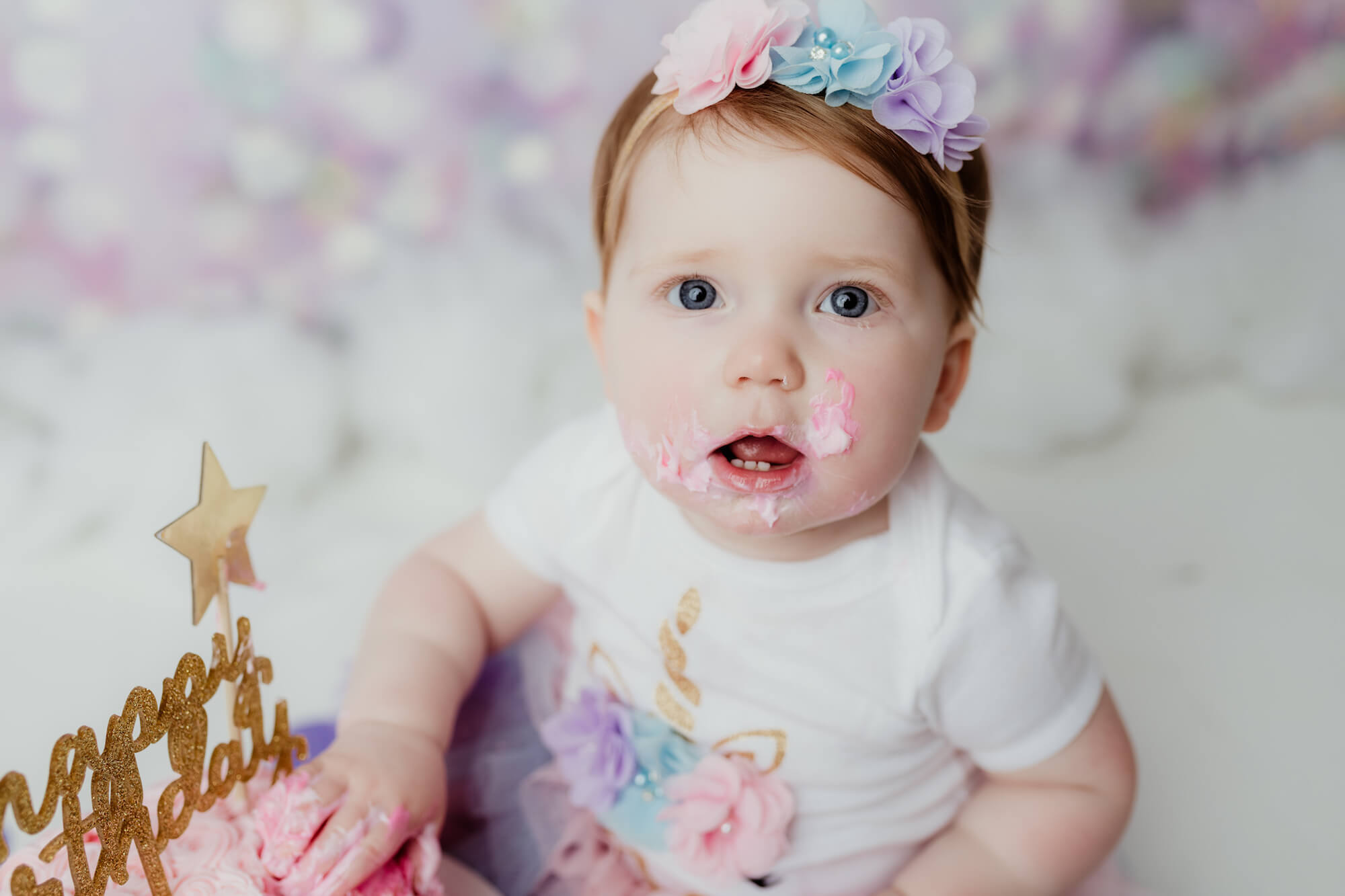 baby milestone cake smash photography marietta ga